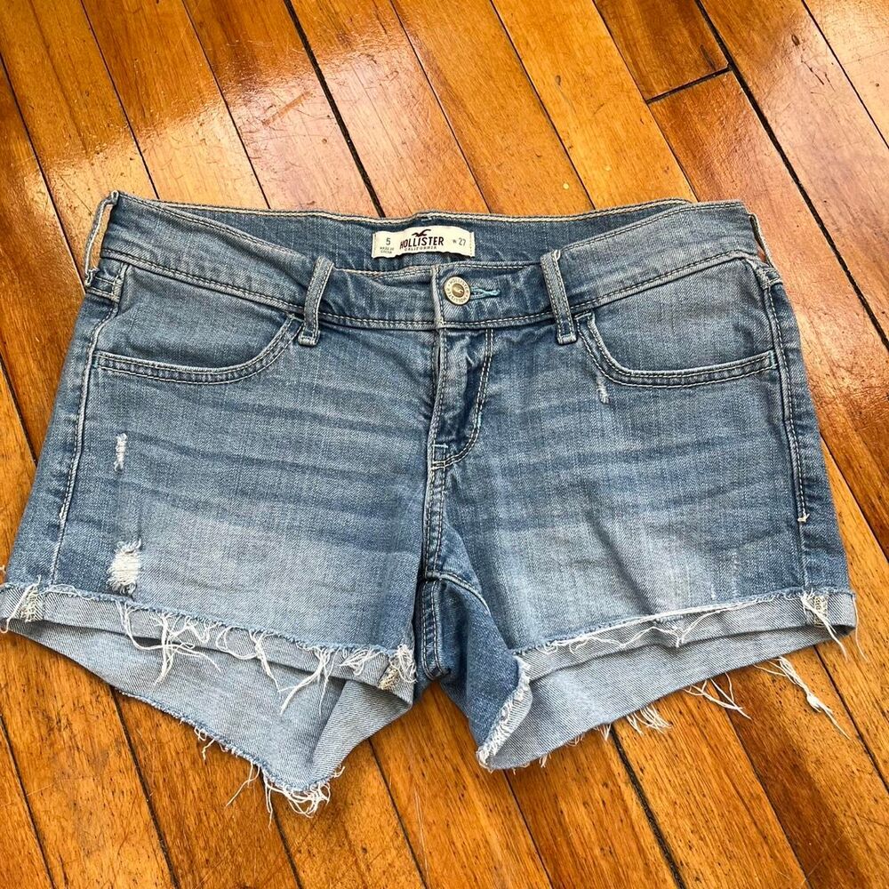 Hollister Co Shorts Jean Denim Women's 27 Blue Cutoffs Y2K
